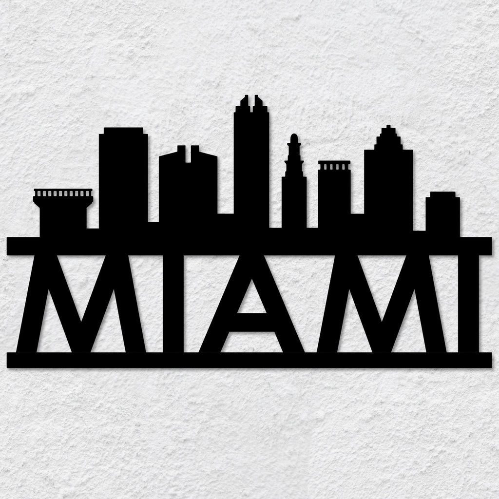 Miami Skyline Metal Wall Art