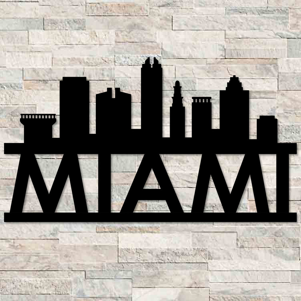 Miami Skyline Metal Wall Art
