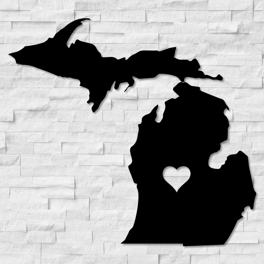 Michigan Heart Metal Wall Decor