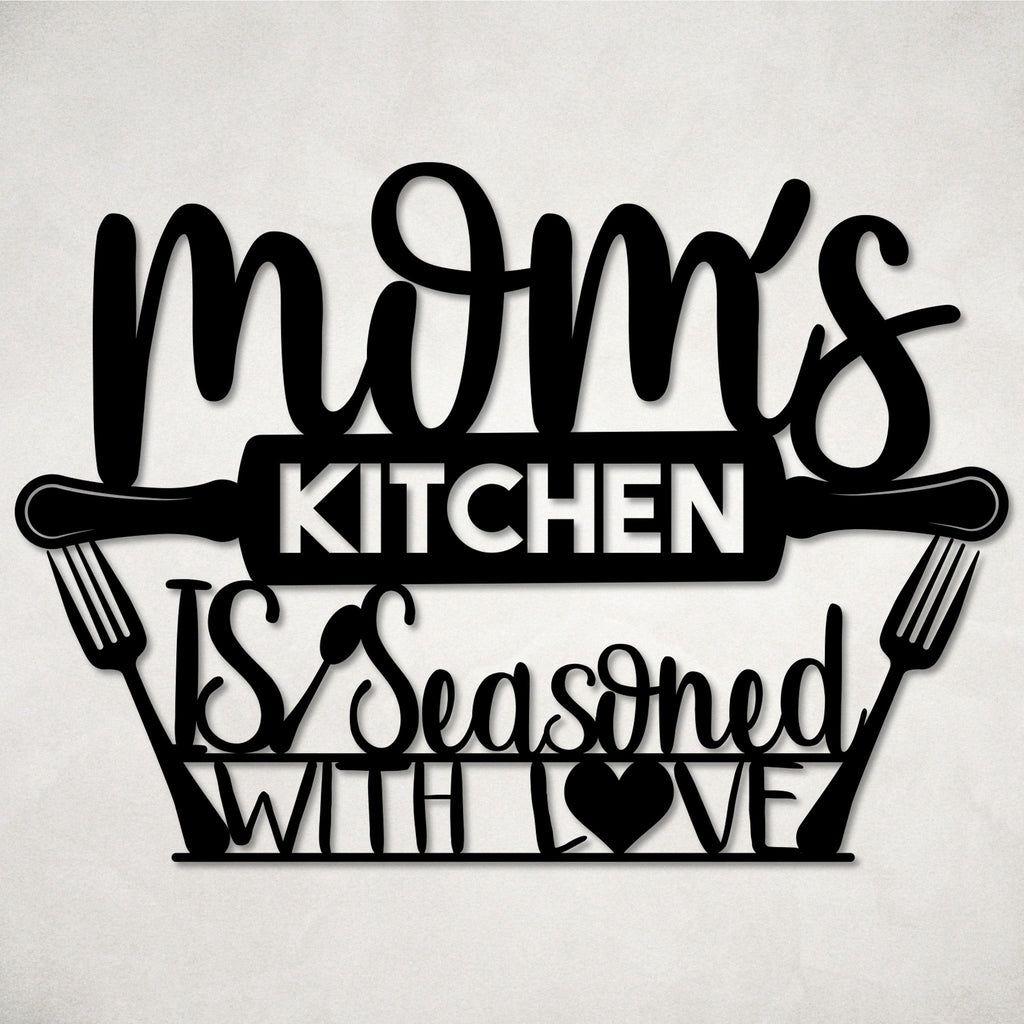 Mom's Kitchen Is Seasoned With Love Wall Art