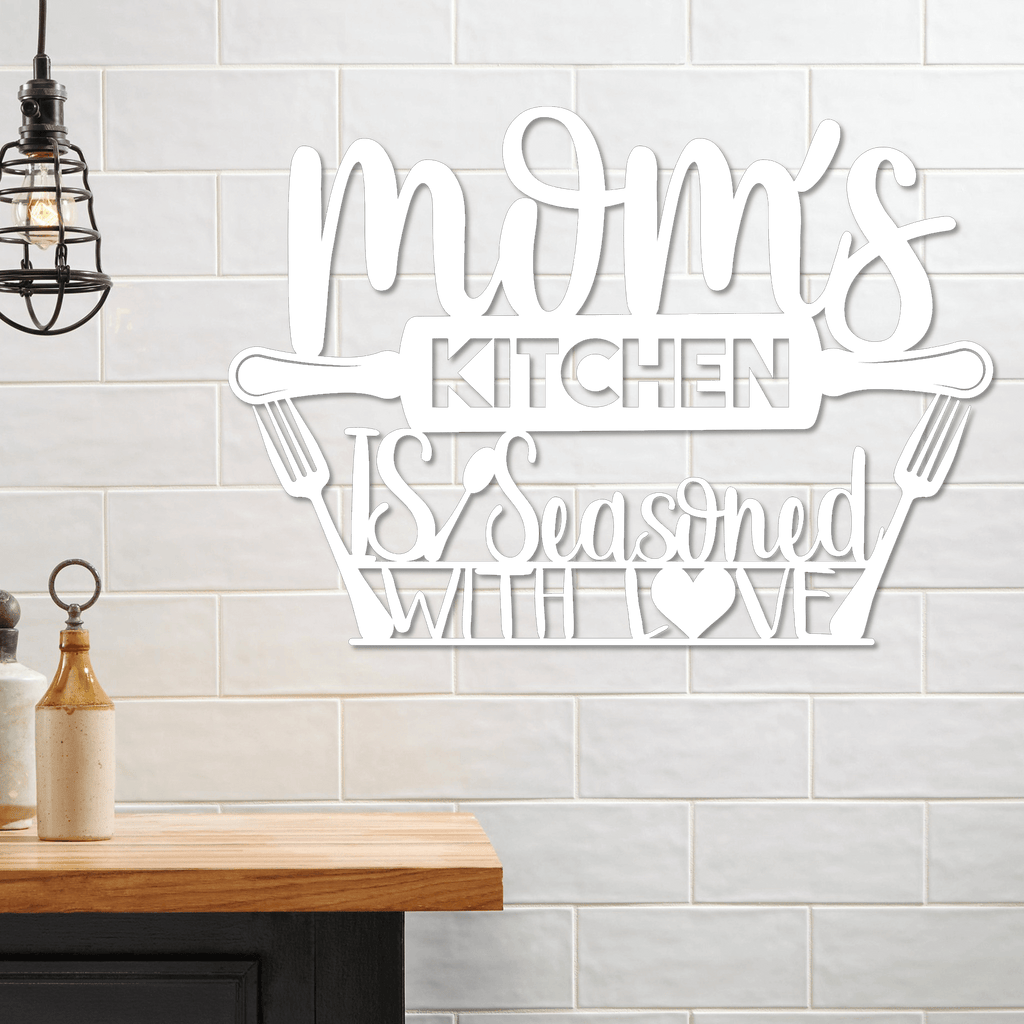 Mom's Kitchen Is Seasoned With Love Wall Art