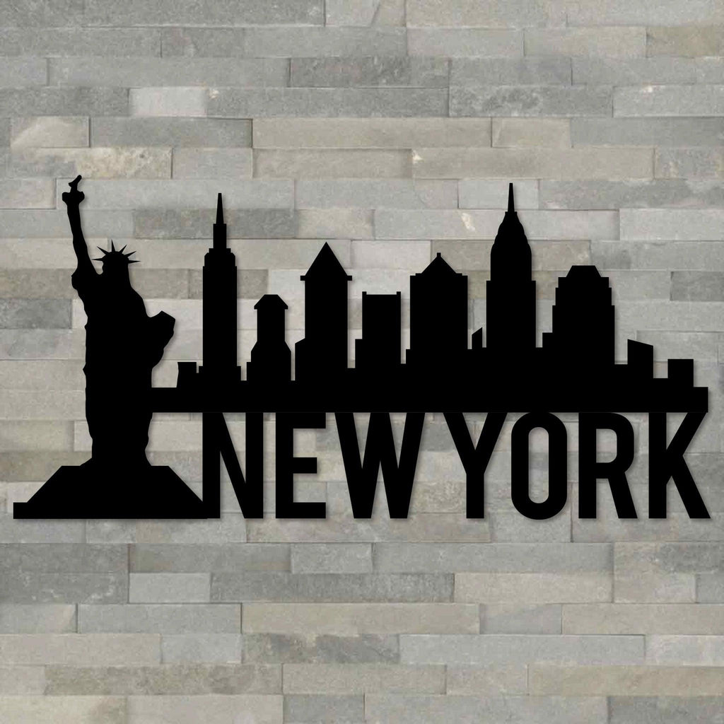 New York Decor Metal Skyline Art