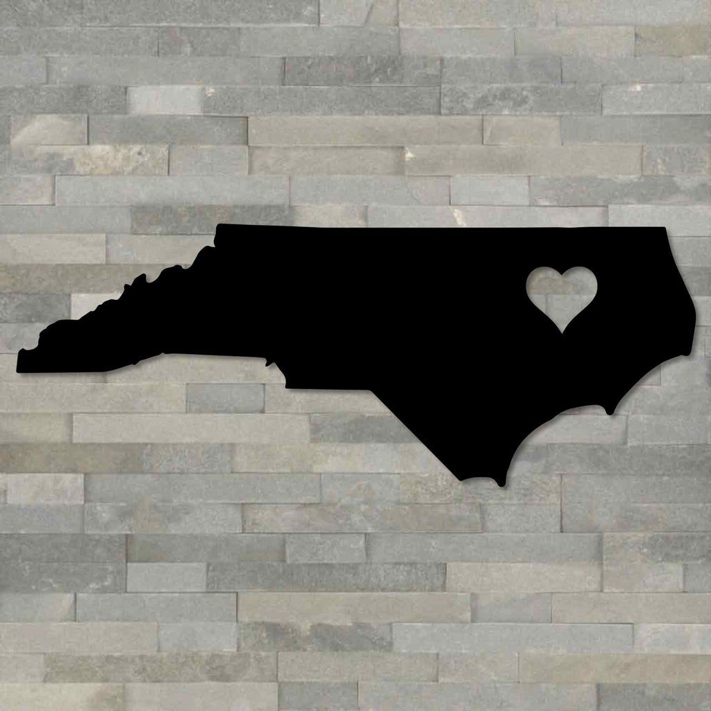 North Carolina Heart Metal Wall Decor