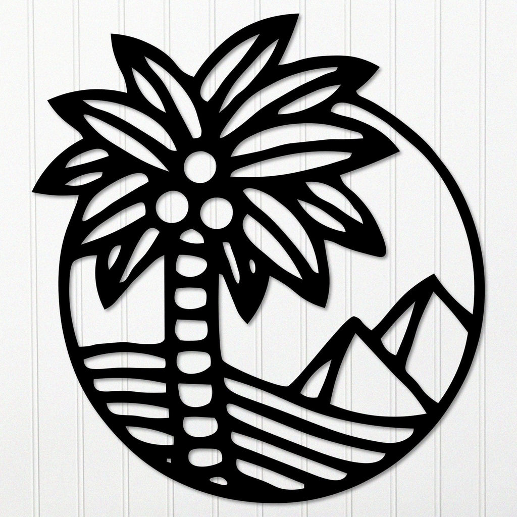 Coastal Palm Tree Metal Wall Art