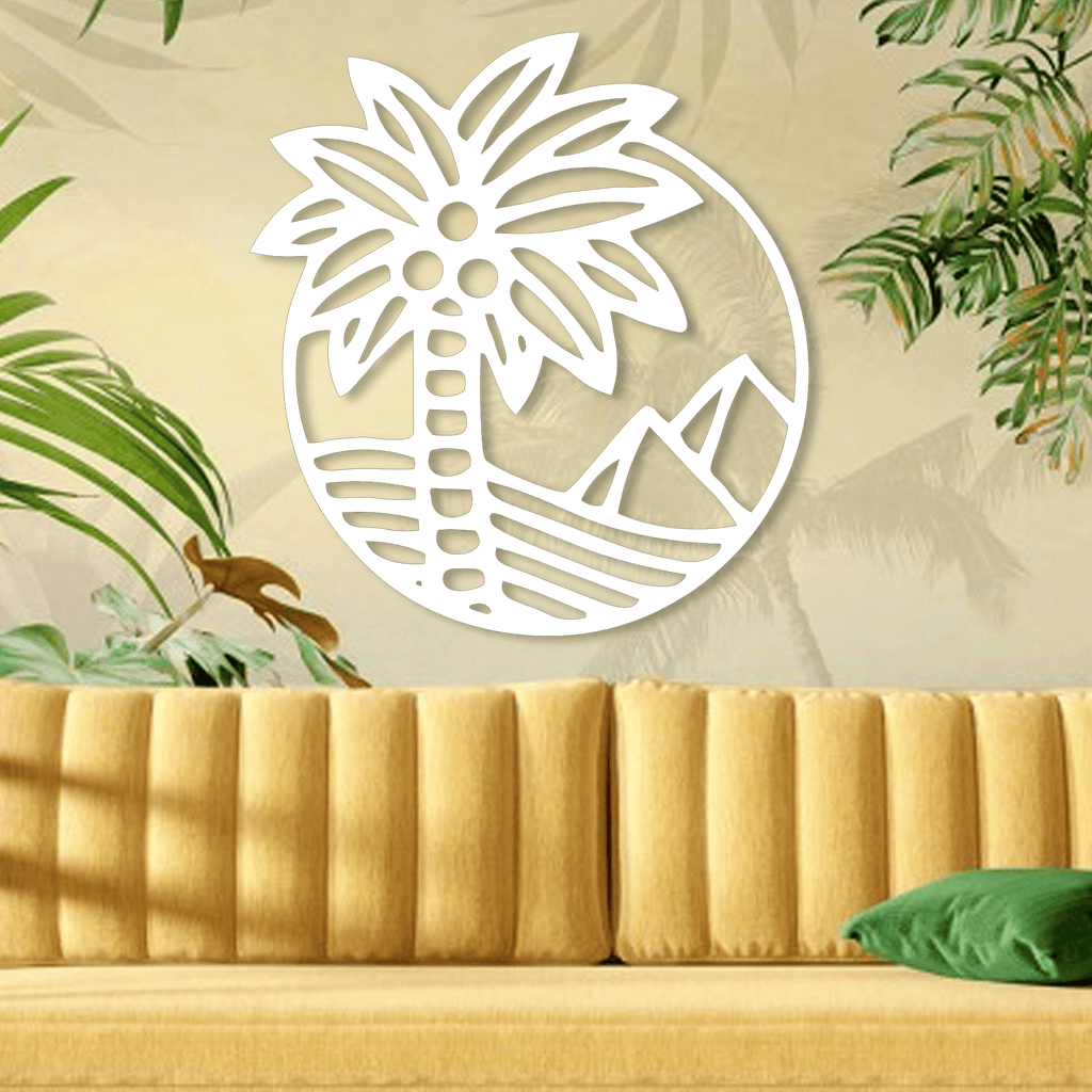 Coastal Palm Tree Metal Wall Art