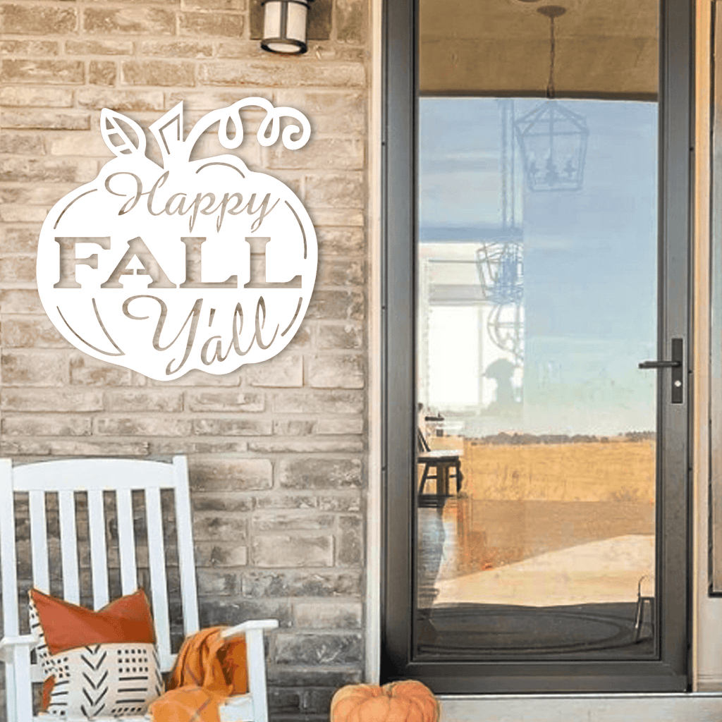 Pumpkin Happy Fall Y'all Metal Wall Decor