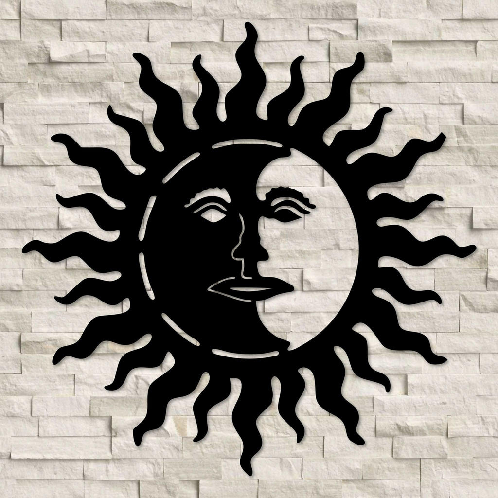 Sun Face Metal Wall Art