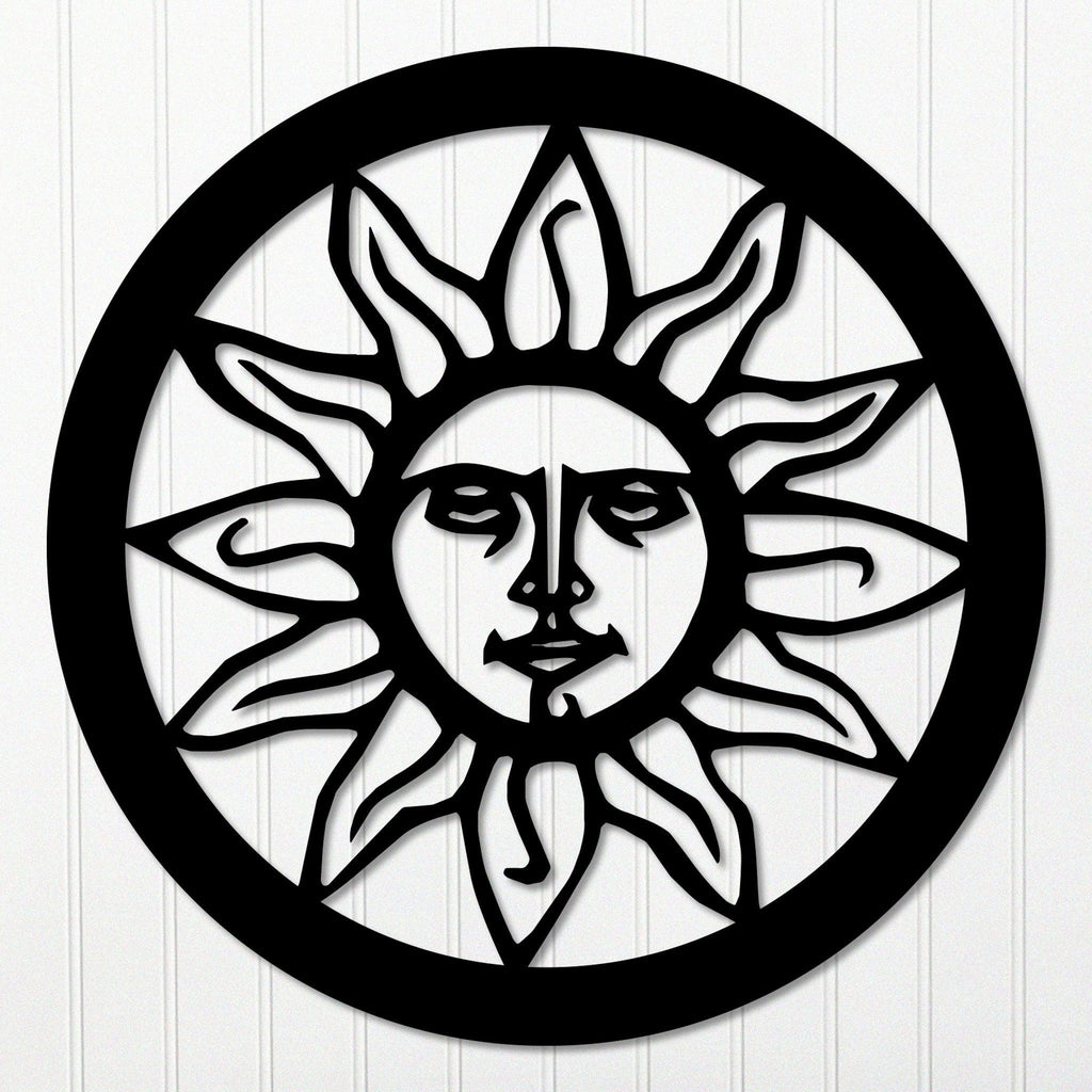 Circle Sun Face Metal Wall Art