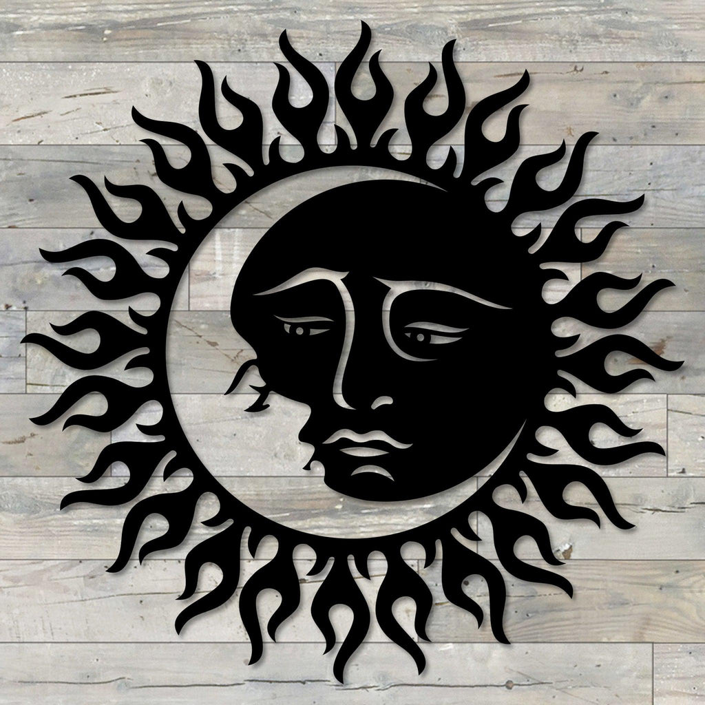 Sun & Moon Faces Metal Wall Art