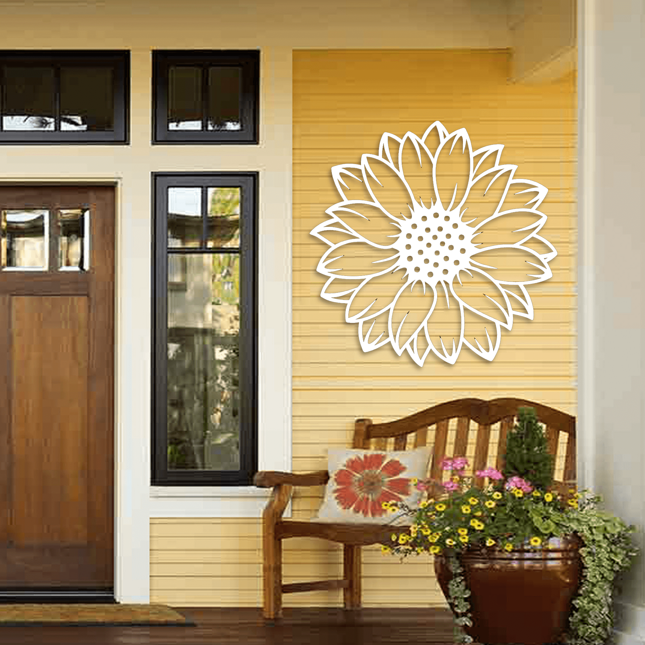 Sunflower Wall Art Metal Garden Decor Made In The USA K S Design Elements