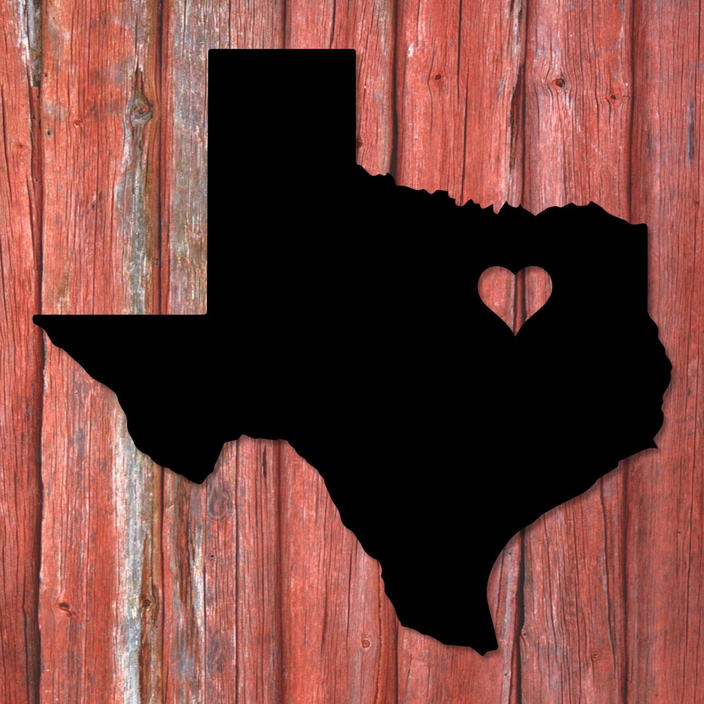 Texas Heart Metal Wall Decor