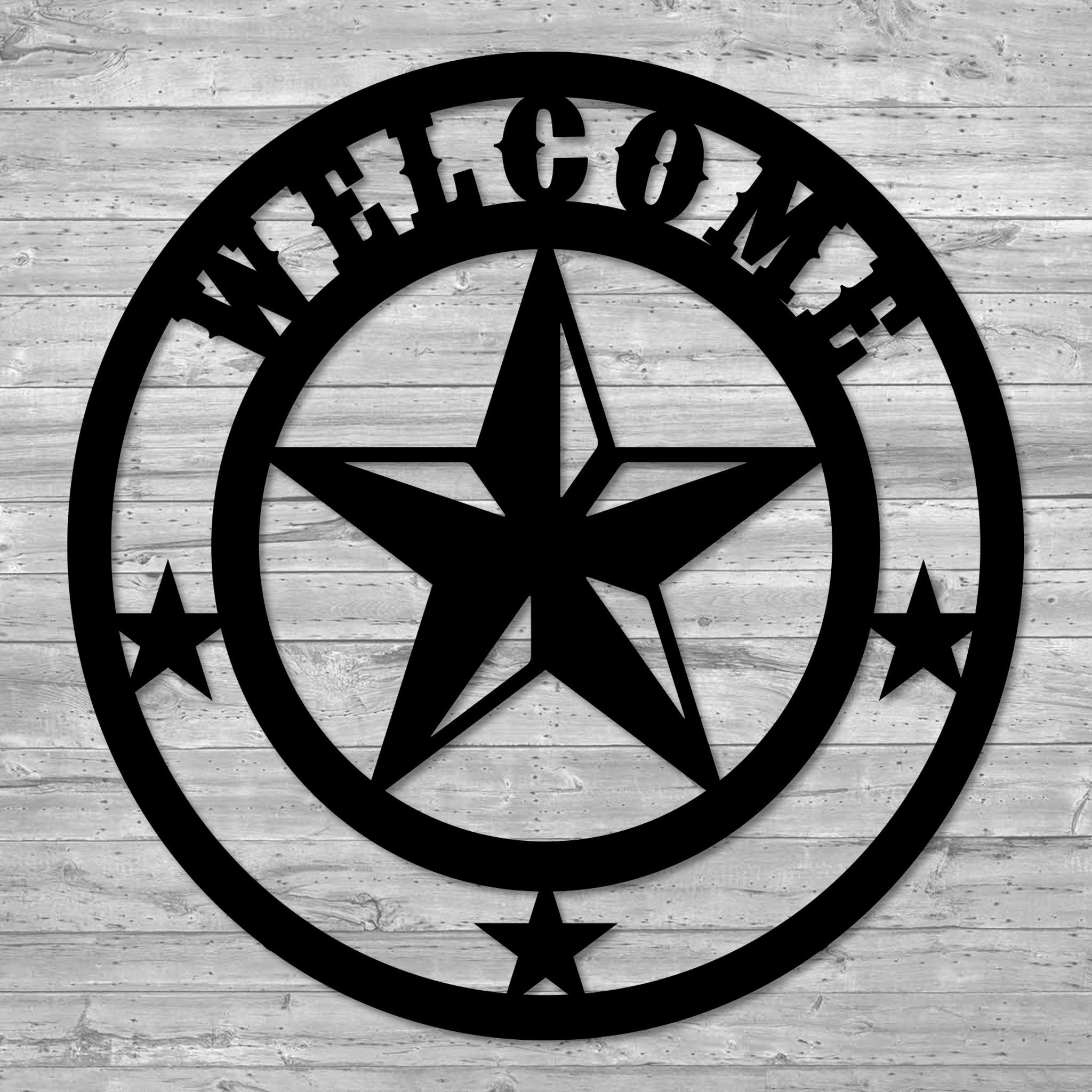 Texas Star Welcome Sign | Metal Wall Art & Home Decor | American