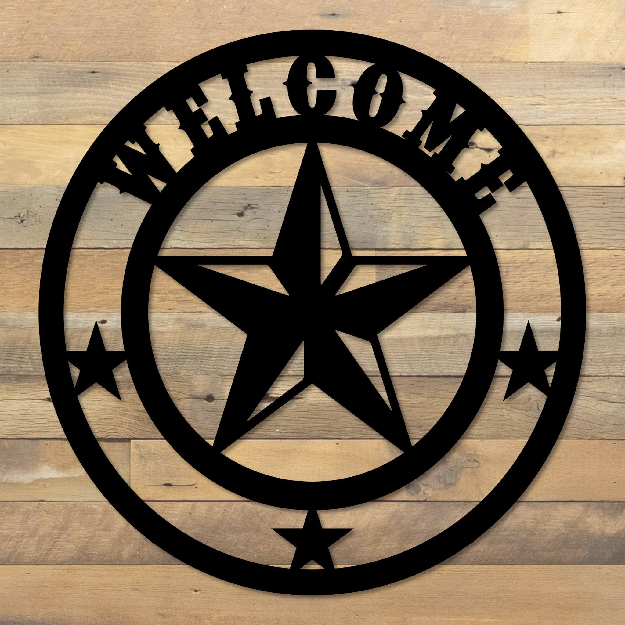 Texas Star Welcome Sign | Metal Wall Art & Home Decor | American