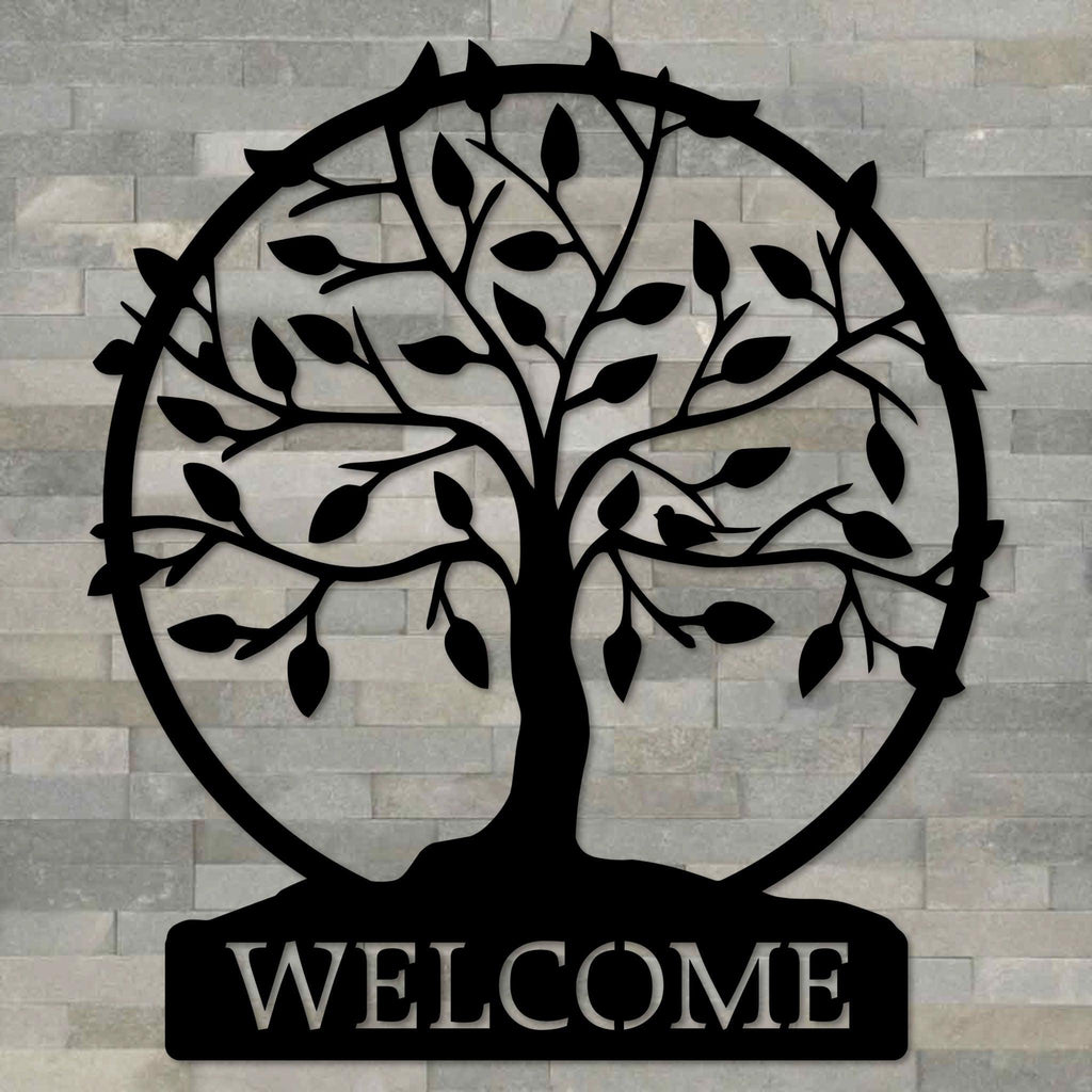 Tree of Life Welcome Sign - Metal Wall Art