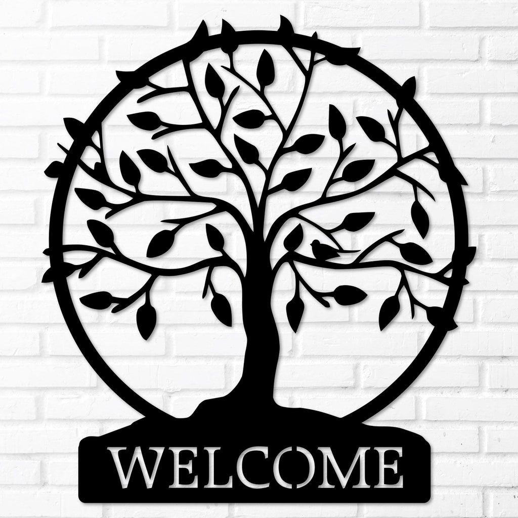 Tree of Life Welcome Sign - Metal Wall Art