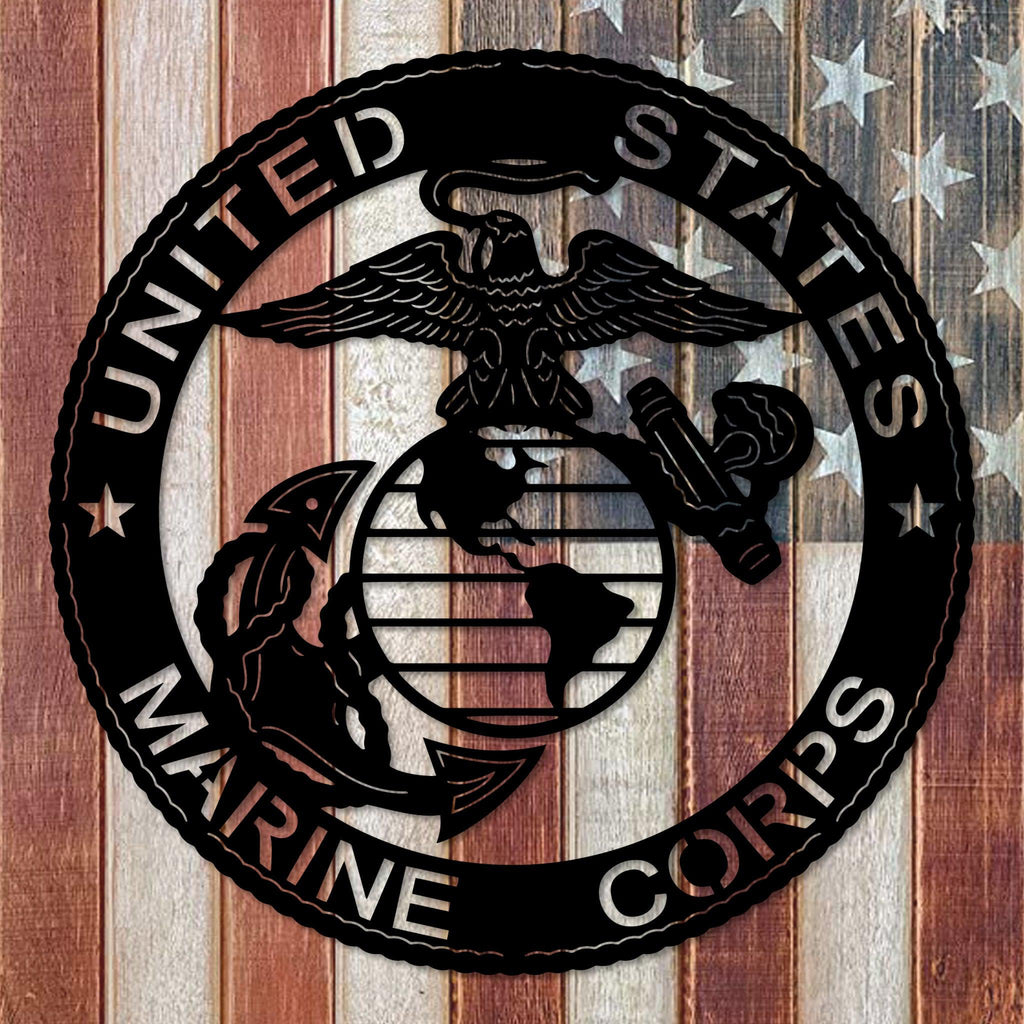 STL file United States Marine wall art US marine corps wall decor 2d art・3D  printing idea to download・Cults