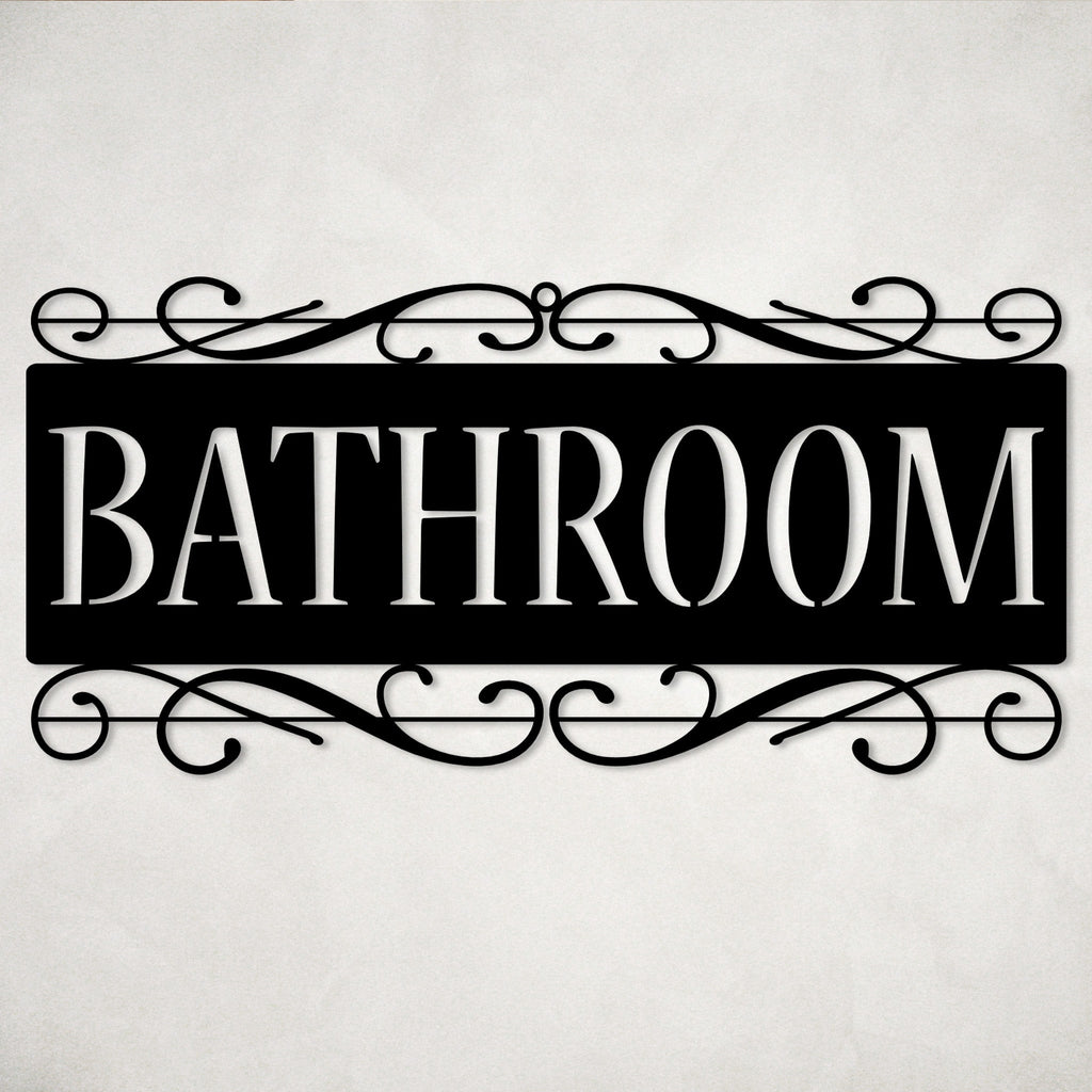 Fancy Bathroom Sign | Metal Wall Art & Bathroom Decor | USA Made | K&S ...