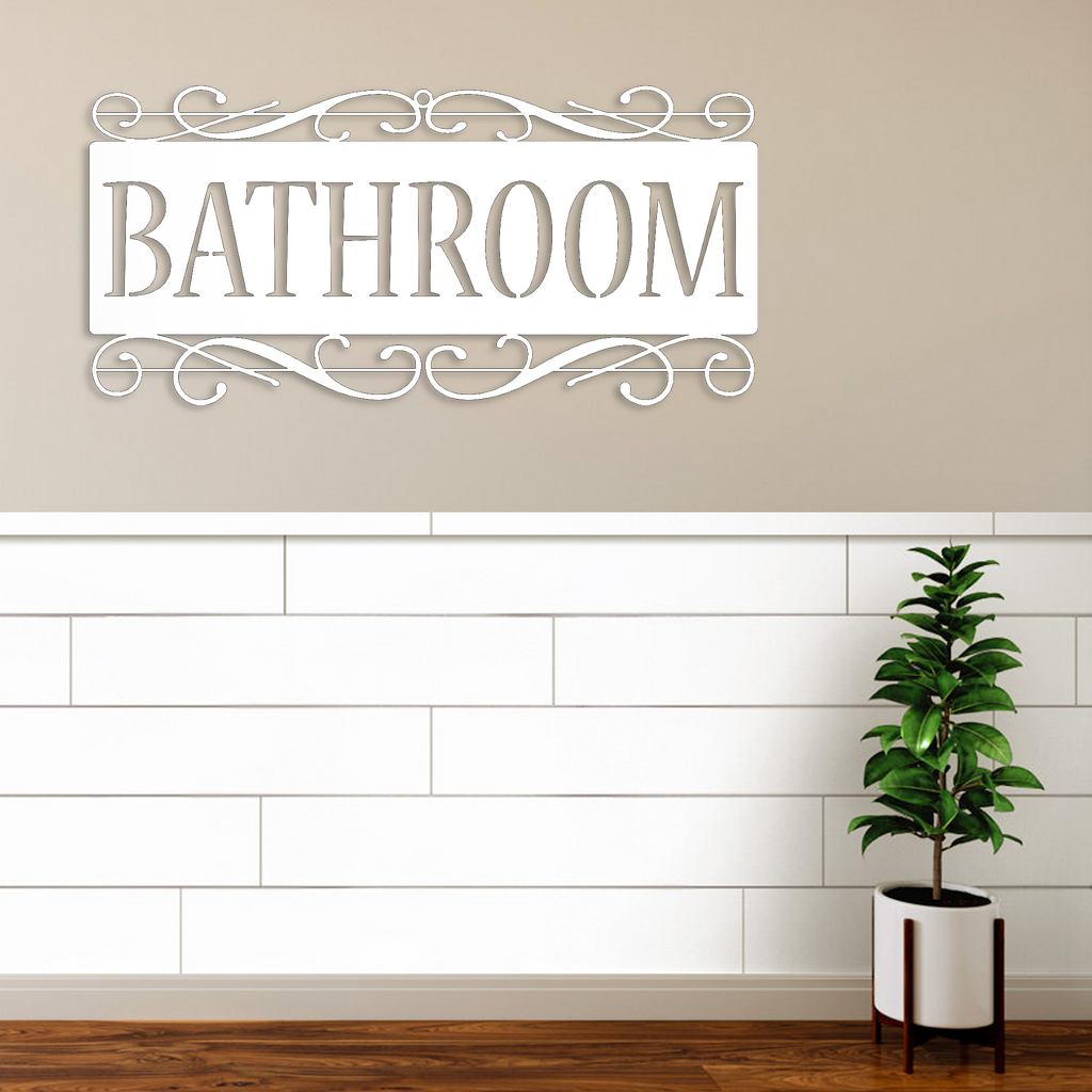 Fancy Bathroom Sign