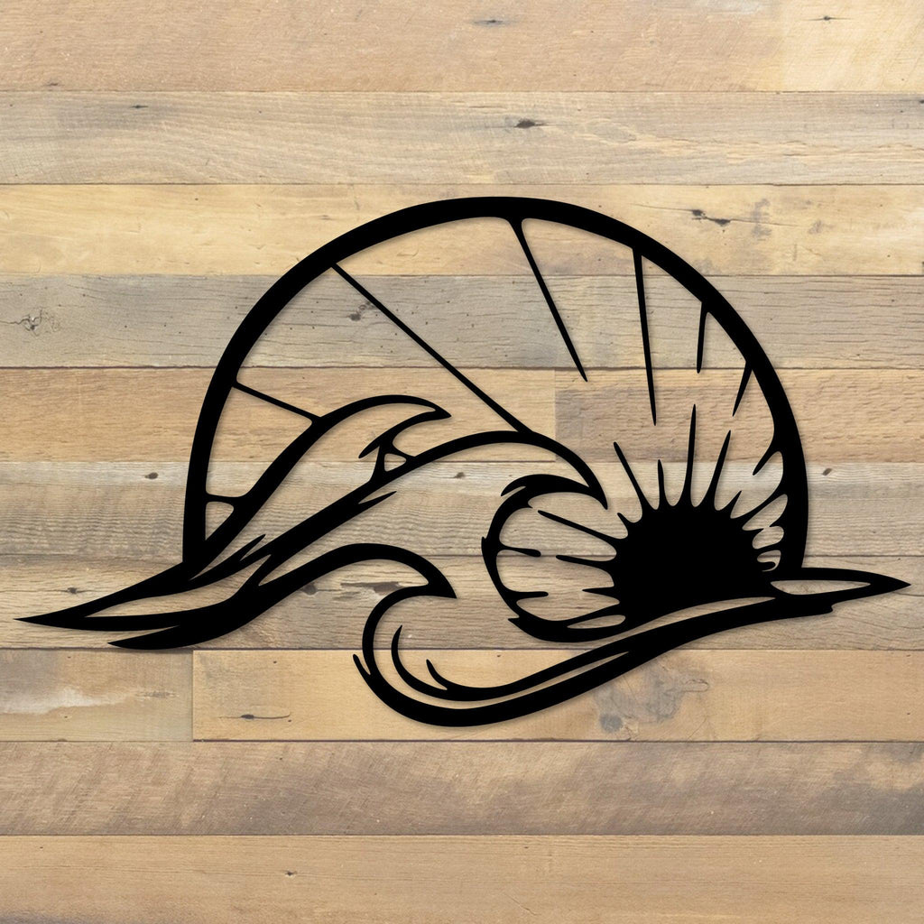 Ocean Waves & Sun Metal Wall Art | Made in the USA | K&S Design Elements