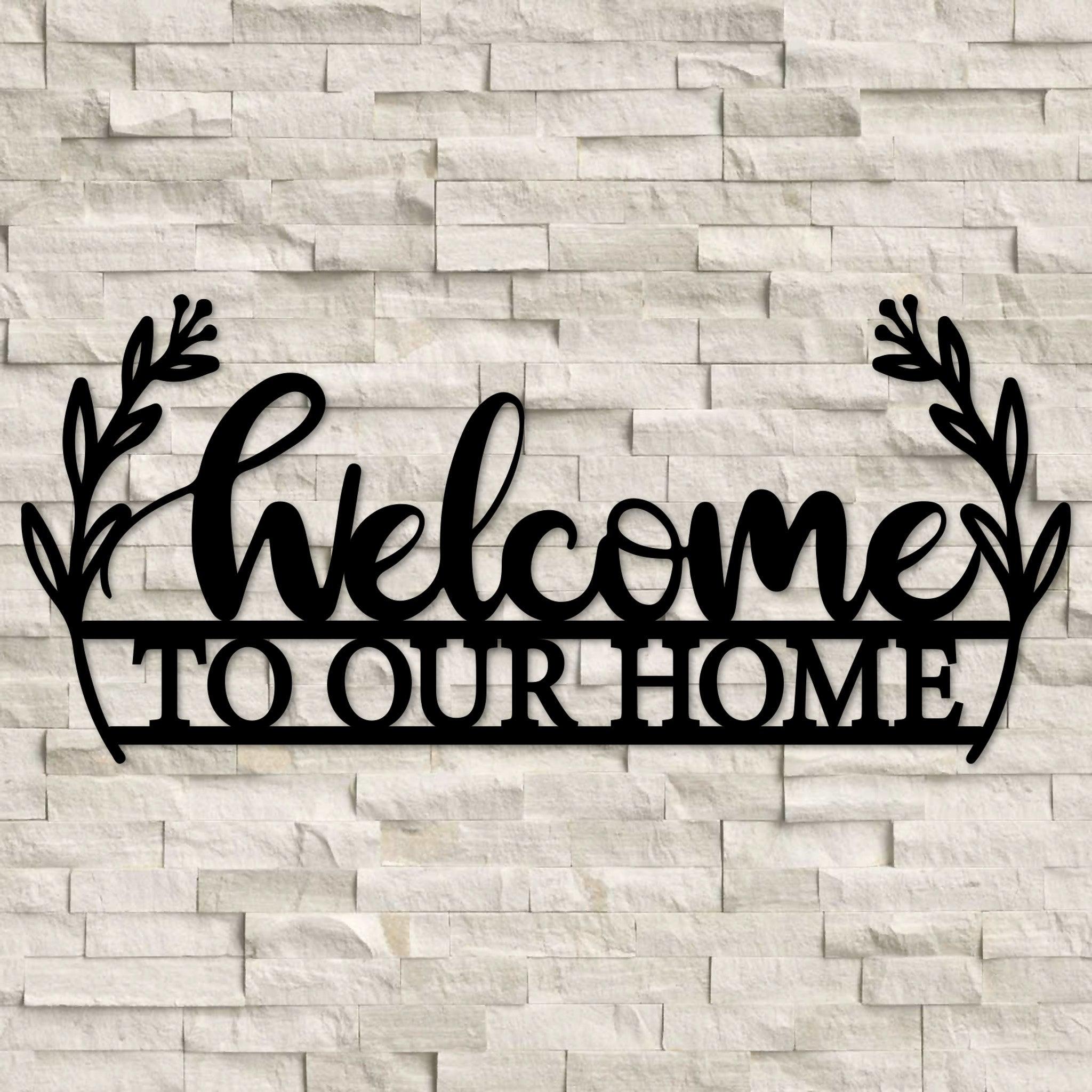 Plaque métal ☆ Welcome to Our Home à poser ⌀ 30cm Plaque métal ☆ Welcome to Our Home à poser ⌀ 30cm