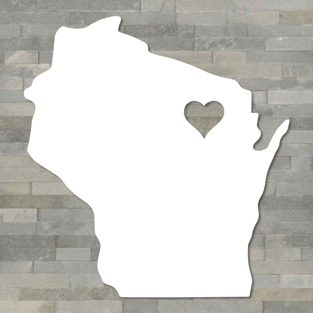 Wisconsin Heart Metal Wall Decor