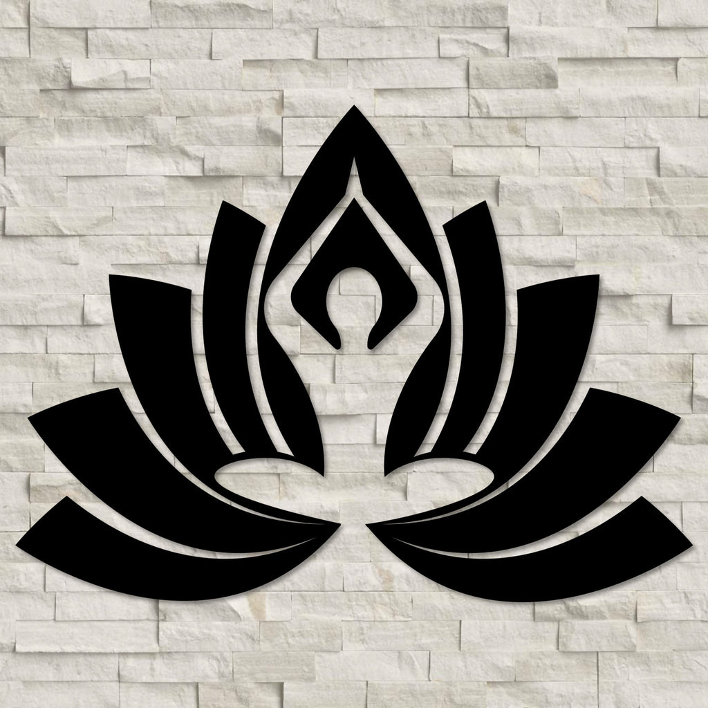 Yoga Lotus Flower Metal Wall Decor